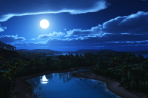 Thumbnail of featured artwork by members: Hilltop view at night_4K